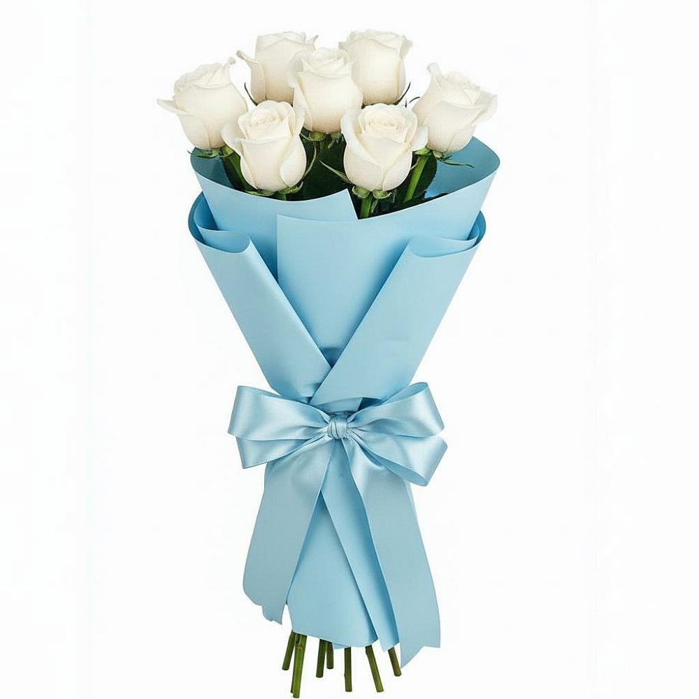 Букет 7 белых роз Проуд в Митрополье