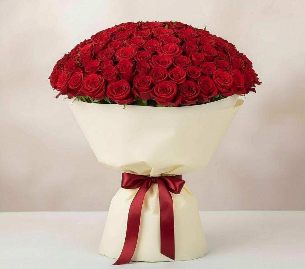 Букет 101 Красная роза Милано в Митрополье