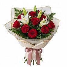 Букет цветов из:  Лилии и Розы в Митрополье