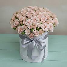 Цветочная композиция из Розы в шляпной коробке #REPLACE_PRED# Митрополье