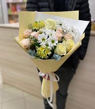 Букет цветов из:  Альстромерии, Розы и Хризантемы в Митрополье