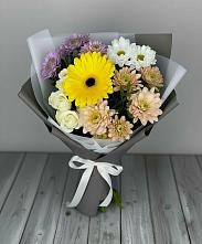 Букет цветов из:  Розы, Герберы и Хризантемы в Митрополье