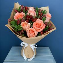 Букет цветов из:  Розы и Альстромерии в Митрополье