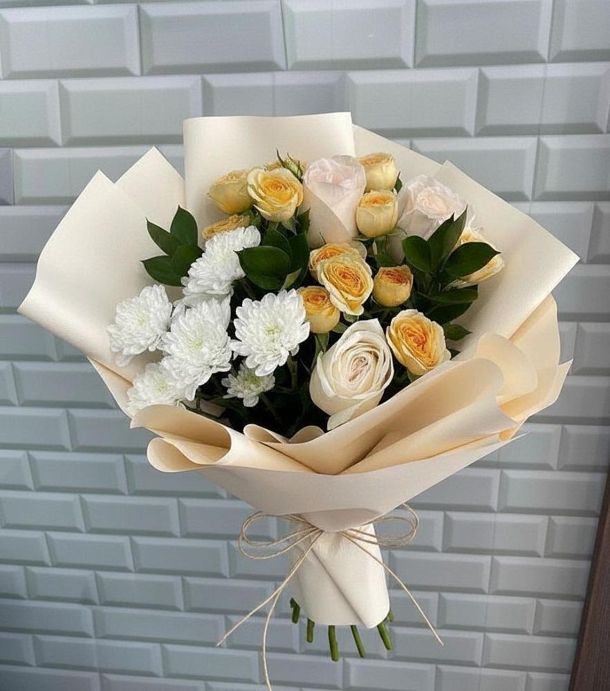 Букет цветов из: Розы и Хризантемы в Митрополье