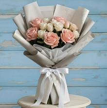 Букет цветов из:  Розы #REPLACE_PRED# Митрополье