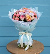 Букет цветов из:  Хризантемы и Розы в Митрополье