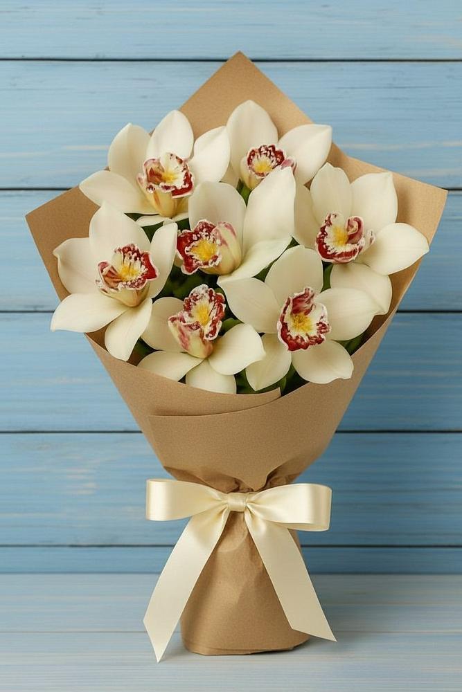 Букет цветов из: Орхидеи и Розы в Митрополье