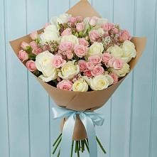Букет цветов из:  Розы #REPLACE_PRED# Митрополье